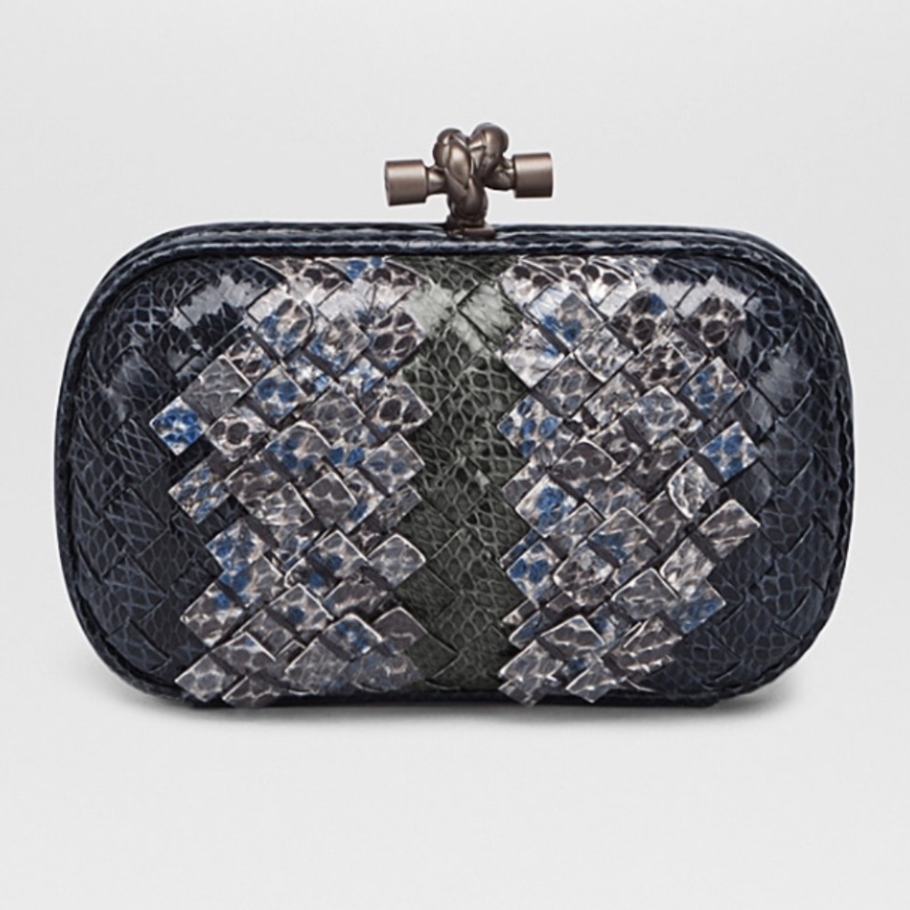 Bottega Veneta Clutch- Authentic. skin! Blue colors.